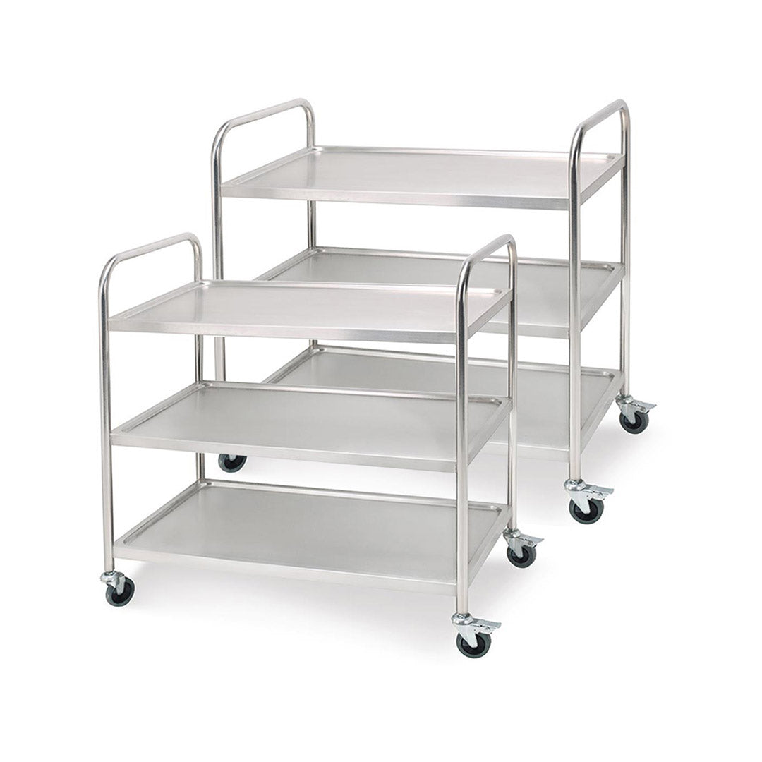 SOGA 2X 3 Tier 85x45x90cm Stainless Steel Kitchen Dinning Food Cart Trolley Utility Size Medium