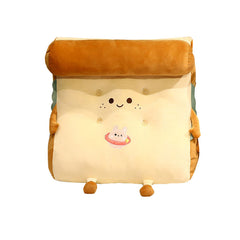 SOGA Smiley Face Toast Bread Wedge Cushion Stuffed Plush Cartoon Back Support Pillow Home Decor