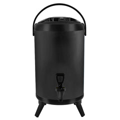 SOGA 14L Stainless Steel Insulated Milk Tea Barrel Hot and Cold Beverage Dispenser Container with Faucet Black