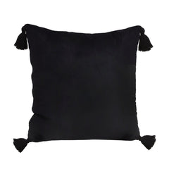 SOGA 45cm Black Vintage Butterfly Pillow Tassel Velvet Square Throw Pillow