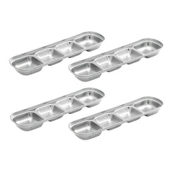 SOGA 26.5cm Silver Sauce Pan with four Compartments Divided Sauce Dish Kitchen Essential