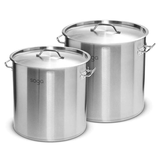 SOGA Stock Pot 17L 50L Top Grade Thick Stainless Steel Stockpot 18/10