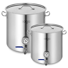 SOGA Stainless Steel Brewery Pot 98L With Beer Valve 50*50cm