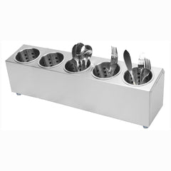 SOGA 18/10 Stainless Steel Commercial Conical Utensils Cutlery Holder with 5 Holes