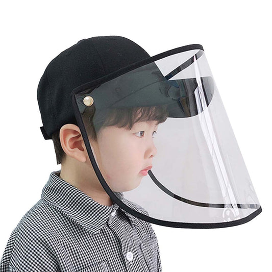 Outdoor Protection Hat Anti-Fog Pollution Dust Saliva Protective Cap Full Face HD Shield Cover Kids Black