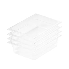 SOGA 100mm Clear Gastronorm GN Pan 1/2 Food Tray Storage Bundle of 4