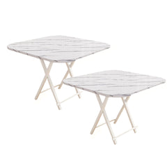 SOGA 2X White Portable Table Foldable Multifunctional Furniture Home Decor