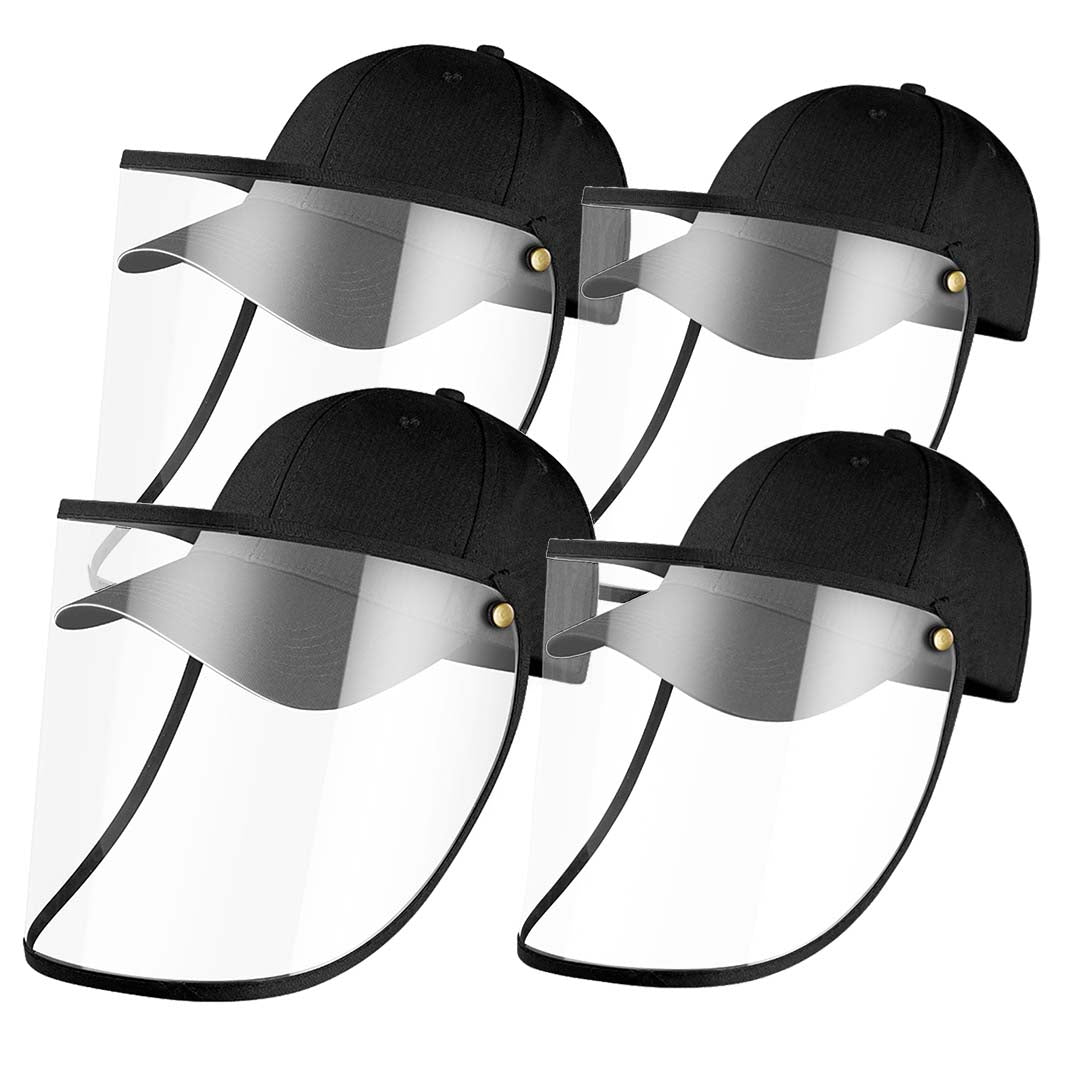 4X Outdoor Protection Hat Anti-Fog Pollution Dust Saliva Protective Cap Full Face HD Shield Cover Kids/Adult Black