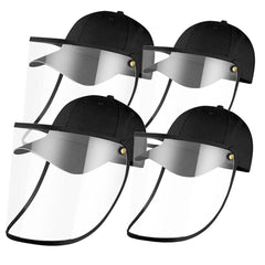 4X Outdoor Protection Hat Anti-Fog Pollution Dust Saliva Protective Cap Full Face HD Shield Cover Kids/Adult Black