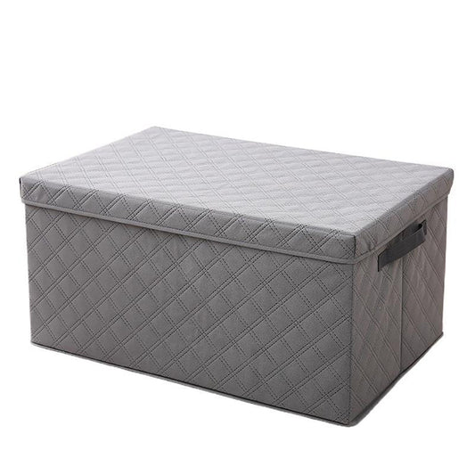 SOGA Large Grey Non-Woven Diamond Quilt Grid Fabric Storage / Organizer Box