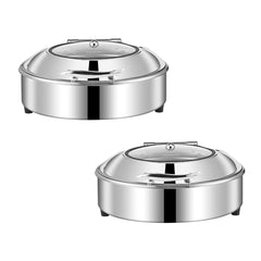 SOGA 2X Stainless Steel Round Chafing Dish Tray Buffet Cater Food Warmer Chafer with Top Lid