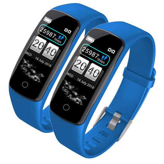 SOGA 2x Sport Monitor Wrist Touch Fitness Tracker Smart Watch Blue