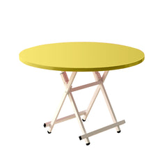 SOGA Yellow Dining Table Portable Round Surface Space Saving Folding Desk Home Decor