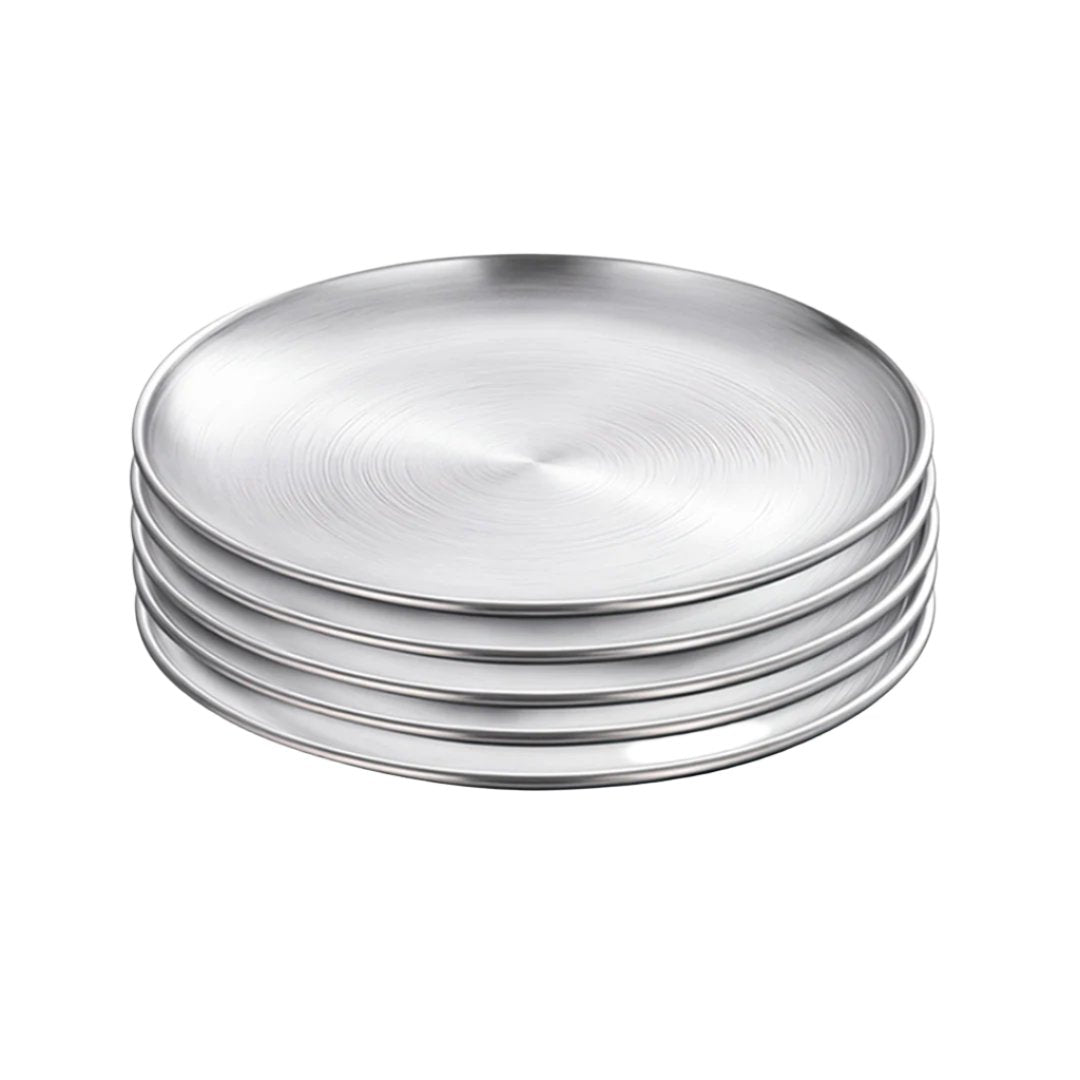 SOGA 30cm Premium Silver Grilling Plate  Durable Heat Resistant Perfect for BBQs and Outdoor Cooking Kitchen Essential