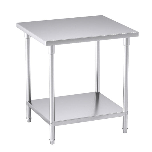 SOGA 2-Tier Commercial Catering Kitchen Stainless Steel Prep Work Bench Table 80*70*85cm