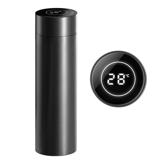 SOGA 500ML Stainless Steel Smart LCD Thermometer Display Bottle Vacuum Flask Thermos Black