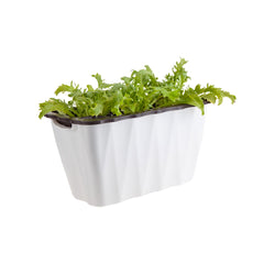 SOGA 35cm Small White Rectangular Flowerpot Vegetable Herb Flower Outdoor Plastic Box Garden Decor