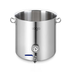 SOGA Stainless Steel No Lid Brewery Pot 50L With Beer Valve 40*40cm