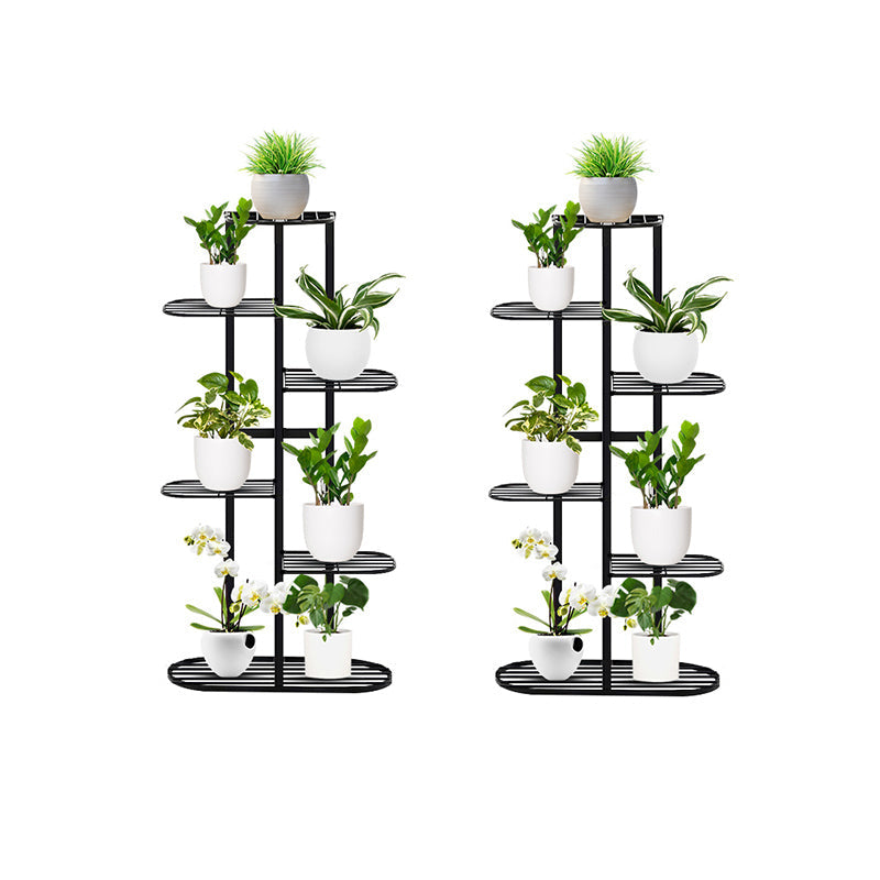 SOGA 2X 6 Tier 7 Pots Black Metal Plant Rack Flowerpot Storage Display Stand Holder Home Garden Decor