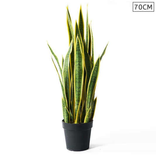 SOGA 70cm Artificial Indoor Yellow Edge Tiger Piran Fake Decoration Tree Flower Pot Plant