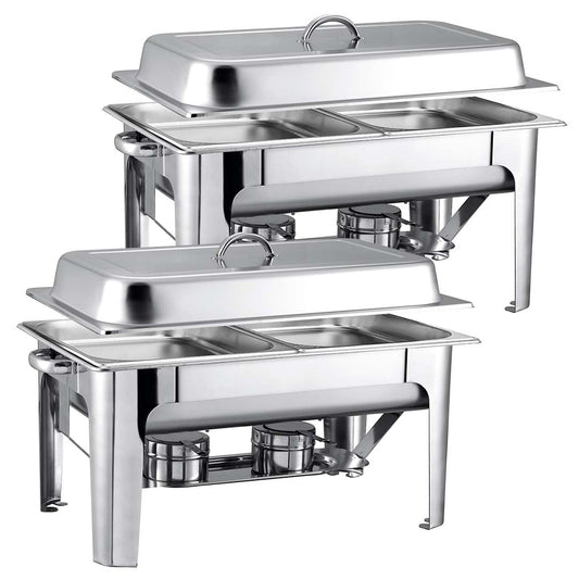 SOGA 2X 9L Stainless Steel 2 Pans Bain-marie Chafing Catering Dish Buffet Food Warmer