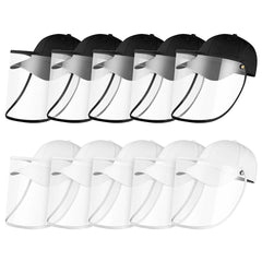 10X Outdoor Protection Hat Anti-Fog Pollution Dust Saliva Protective Cap Full Face HD Shield Cover Adult Black/White