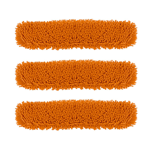 SOGA 3X 80x12 Orange Microfiber Flat Mop Floor Cleaning Pads Rotating Dust Remover