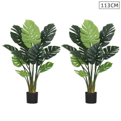 SOGA 2X 113cm Artificial Indoor Potted Turtle Back Fake Decoration Tree Flower Pot Plant