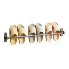 SOGA 69cm Wall-Mounted Slipper Organiser Adhesive Storage Space-Saving Wall Rack