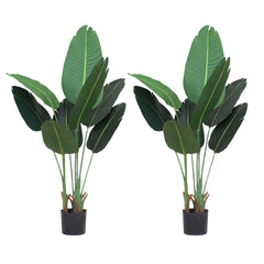 SOGA 2X 120cm Artificial Green Indoor Traveler Banana Fake Decoration Tree Flower Pot Plant