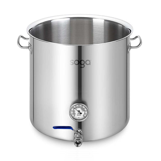 SOGA Stainless Steel No Lid Brewery Pot 130L With Beer Valve 55*55cm