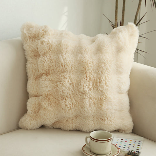 SOGA 50cm Throw Pillow Light  Camel Color with Rabbit  Square Cushion for Living Room Home Decor