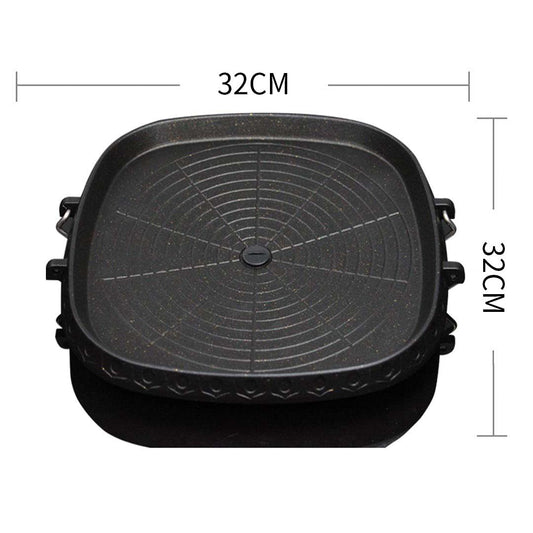 SOGA 2X Portable Korean BBQ Butane Gas Stove Stone Grill Plate Non Stick Coated Square