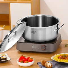 SOGA Stock Pot 14Lt Top Grade Thick Stainless Steel Stockpot 18/10