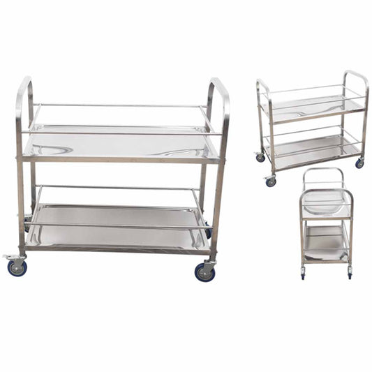 SOGA 2 Tier Stainless Steel Drink Wine Food Utility Cart 75x40x84cm Small