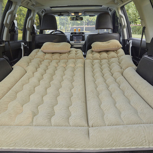 SOGA Beige Inflatable Car Boot Mattress Portable Camping Air Bed Travel Sleeping Essentials