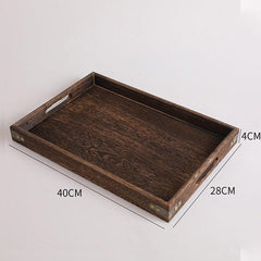 SOGA Large Walnut Rectangle Wooden Tray Breakfast Dinner Serving Board Tea Set Holder Kitchen Home Decor