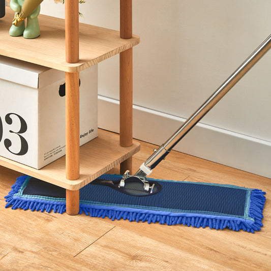 SOGA 100x22 Blue Microfiber Flat Mop Floor Cleaning Pads Rotating Dust Remover