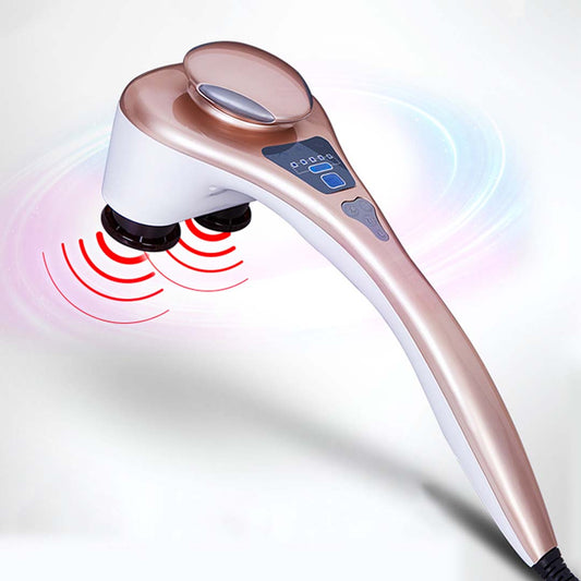 SOGA 2X Portable Handheld Massager Soothing Heat Stimulate Blood Flow Shoulder 4 Heads Massage