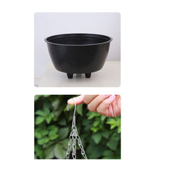 SOGA 2X Coffee Small Hanging Resin Flower Pot Self Watering Basket Planter Outdoor Garden Decor