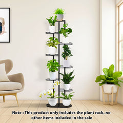 SOGA 2X 8 Tier 9 Pots Black Metal Plant Rack Flowerpot Storage Display Stand Holder Home Garden Decor