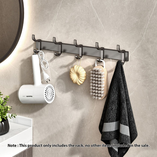 SOGA 37cm Wall Mounted Towel Rack Space-Saving Hanger Organiser with Durable Hooks