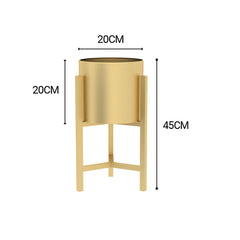 SOGA 4X 45CM Gold Metal Plant Stand with Flower Pot Holder Corner Shelving Rack Indoor Display