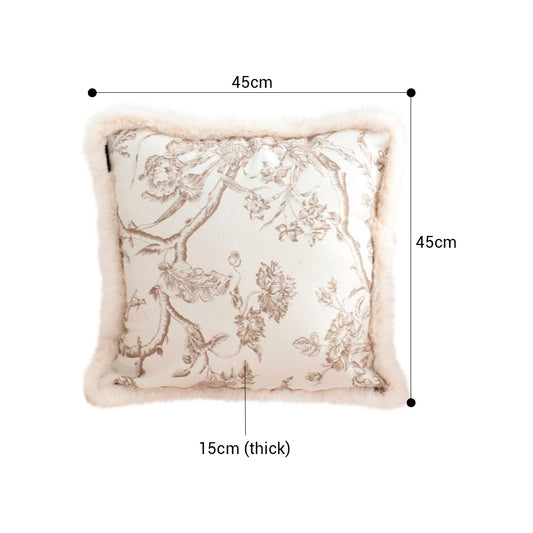 SOGA 45cm Light Luxury French Style Printed Plush Pillow Set Throw Pillow