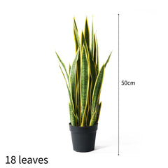 SOGA 50cm Artificial Indoor Yellow Edge Tiger Piran Fake Decoration Tree Flower Pot Plant