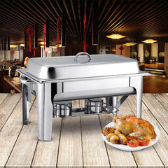 SOGA 9L Stainless Steel 2 Pans Bain-marie Chafing Catering Dish Buffet Food Warmer