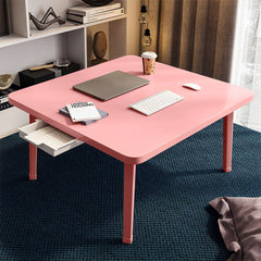 SOGA 2X Pink Portable Floor Table Small Square Space-Saving Mini Desk Home Decor