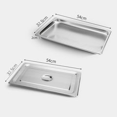 SOGA 12X Gastronorm GN Pan Full Size 1/1 GN Pan 2cm Deep Stainless Steel Tray with Lid