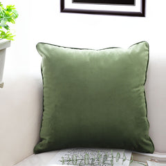 SOGA 45cm Subtle Army Green Foliage Velvet Square Throw Pillow