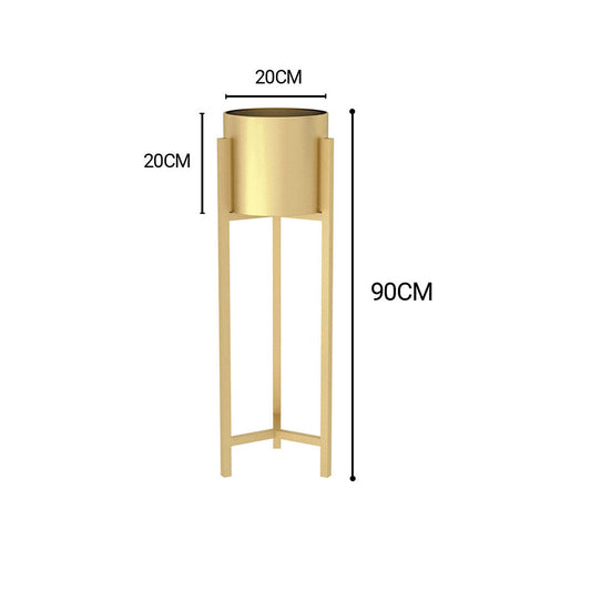 SOGA 4X 90cm Gold Metal Plant Stand with Flower Pot Holder Corner Shelving Rack Indoor Display